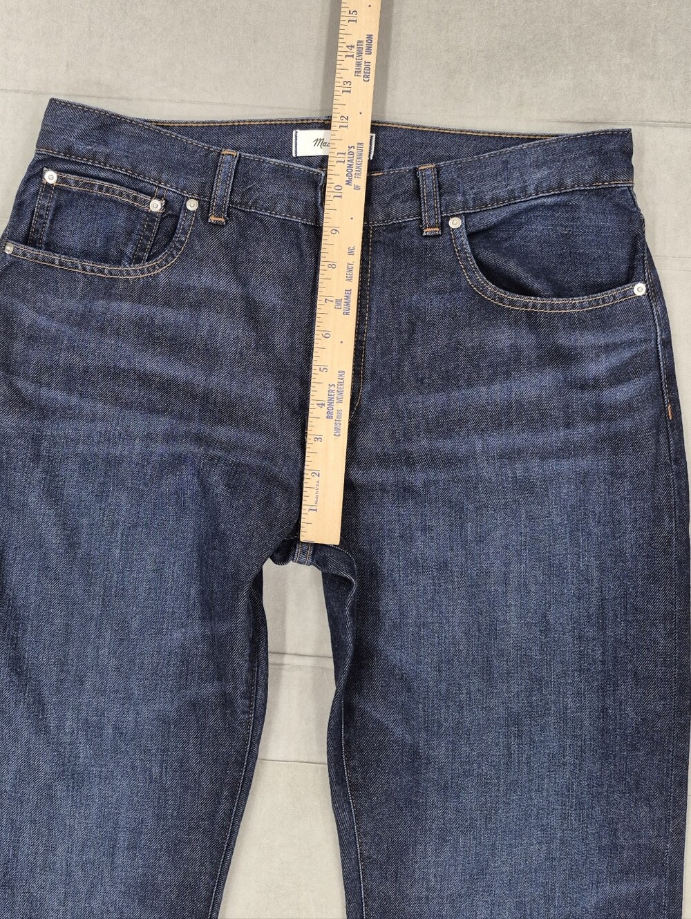 Madewell The Dean Easy Straight Jean women's 29 Softdrape dark wash mid rise - Picture 3 of 14
